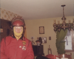 Ron ready to snowmobile